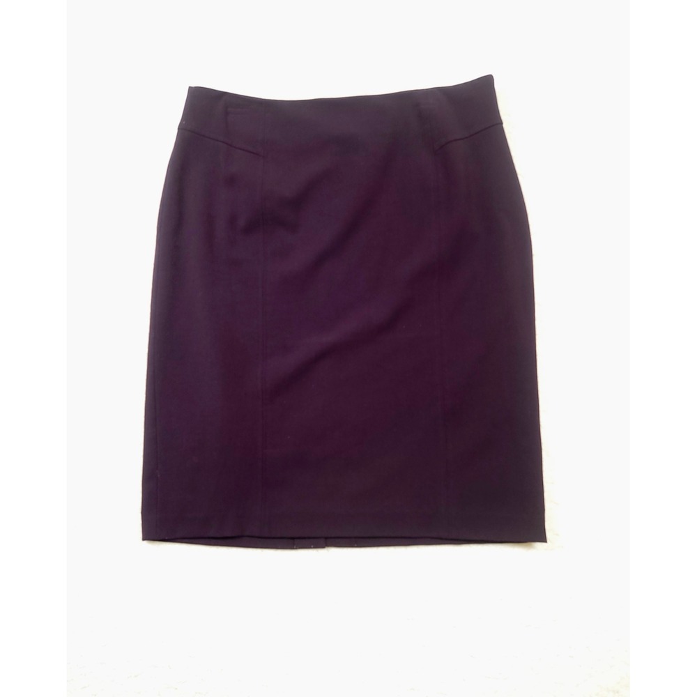 Worthington Pencil Skirt Womens 12 Dark Purple Stretch Lined Career Professional